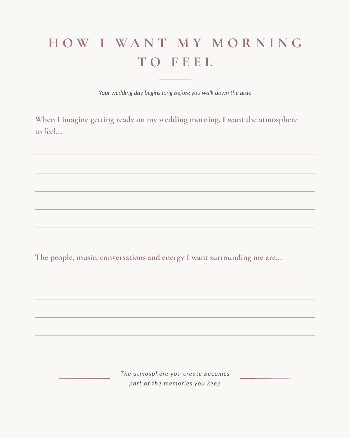 Journal page titled How I Want My Morning to Feel